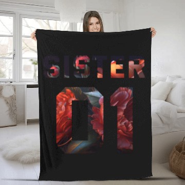 Discover COUPLE FLOWER SISTER 01 Fleece Blankets