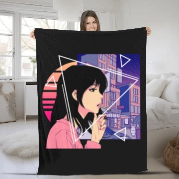 Discover Retro 80's Japanese Lofi Vaporwave Aesthetic Sad A Fleece Blankets