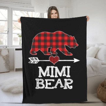 Discover Mimi Bear Pajama Red Plaid Buffalo Family Fleece Blankets