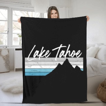 Discover Lake Tahoe Nevada California Mountain Skiing Py Fleece Blankets