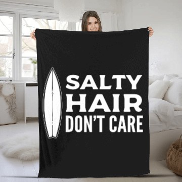 Discover Salty Hair Don't Care Watersports Lover Fleece Blankets