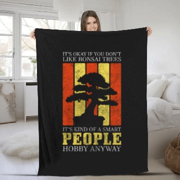 Discover Bonsai Tree Yoga Relaxation Nature Fleece Blankets