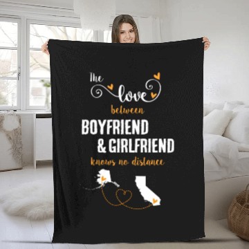 Discover Love Between BF And GF Alaska To California Gift Fleece Blankets