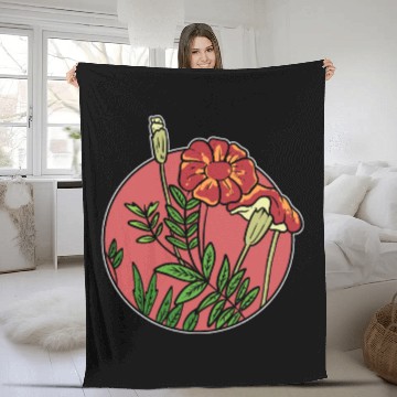 Discover Mexican Marigold Nature Lover Gift Fleece Blankets