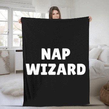 Discover Nap wizard, funny nap loving slogan Fleece Blankets