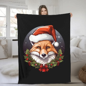 Discover Fox Christmas Fleece Blankets
