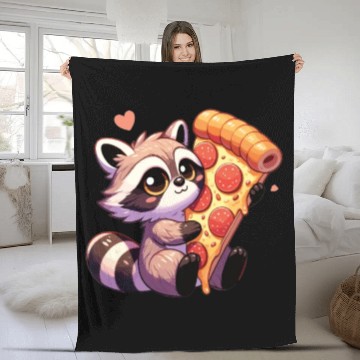 Discover Raccoons Pizza Lovers Raccoon Loves Pizza Fleece Blankets
