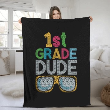 Discover Kindergarten Teacher Funny Student 1st Graduation Fleece Blankets