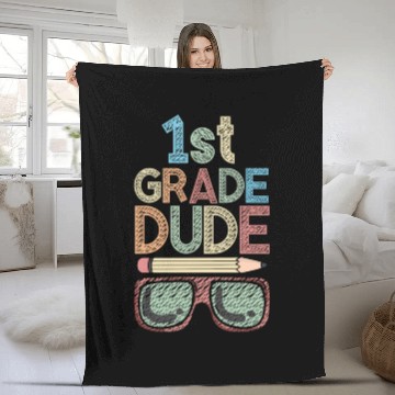 Discover Kindergarten Teacher Funny Student 1st Graduation Fleece Blankets
