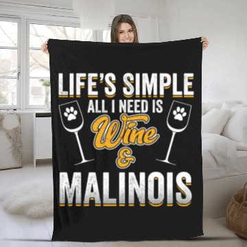 Discover Belgian Malinois Dog Dog Wine Saying Pun Quote Fleece Blankets