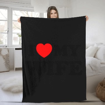 Discover I love (heart) my wife Fleece Blankets
