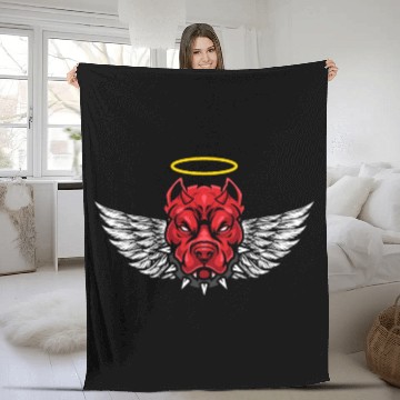 Discover Devil American Pitbull Dog Fleece Blankets