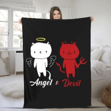 Discover Angel And Devil Cat Fleece Blankets