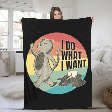 Discover Feline Sass - Cat's Independent Spirit Fleece Blankets