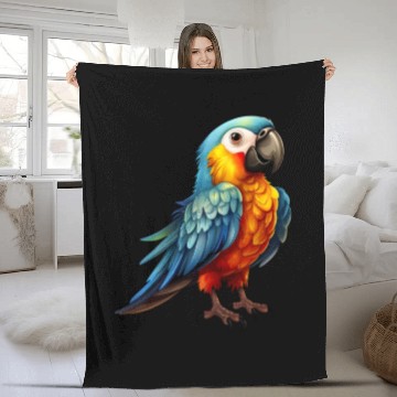Discover Macaw Parrot for a Bird Lover Animal Lover Fleece Blankets