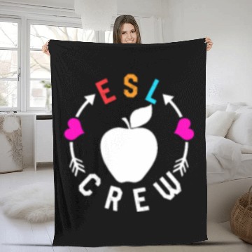 Discover Teacher Fleece Blankets, ESL Crew Cute Apple Pocket Fleece Blankets,
