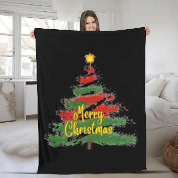 Discover Watercolor Christmas Tree Fleece Blankets