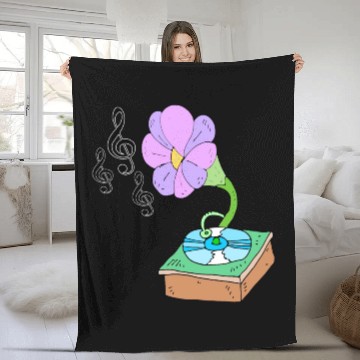 Discover Music Blossom Floreal Surreal Music Lover Design Fleece Blankets