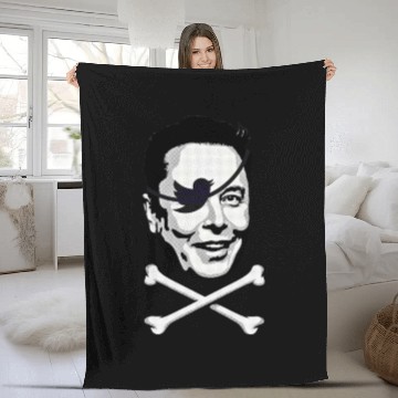 Discover NO ELON! Round anti-Elon Musk sticker Fleece Blankets