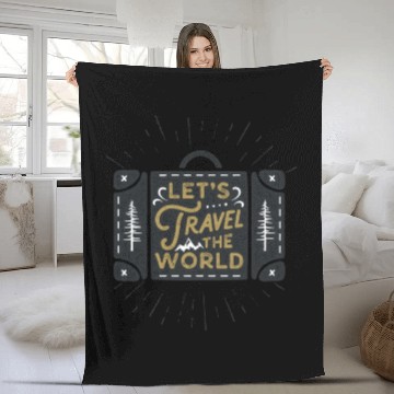Discover Let's Travel The World Fleece Blankets