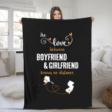 Discover Love Between BF And GF Alaska To New Jersey Gift Fleece Blankets