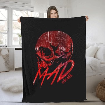 Discover Red Skull with Lightning Graffiti Fleece Blankets