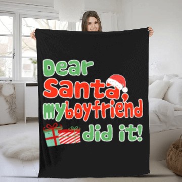 Discover Dear Santa My Boyfriend Did It Christmas Themed Fleece Blankets