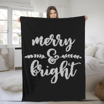 Discover Merry And Bright Meme Funny Christmas Vintage Fleece Blankets