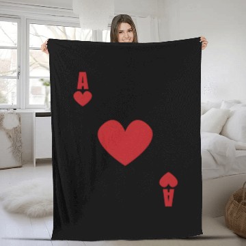 Discover Ace Of He Poker Card Blackjack Texas Holdem Poker Fleece Blankets