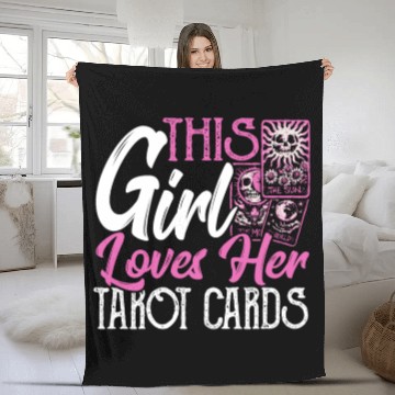 Discover This Girl Loves Her Tarot Cards Tarot Card Reading Fleece Blankets
