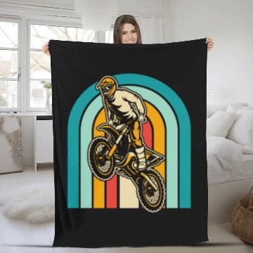 Discover Dirt Bike Mx Motocross Supermoto Fleece Blankets