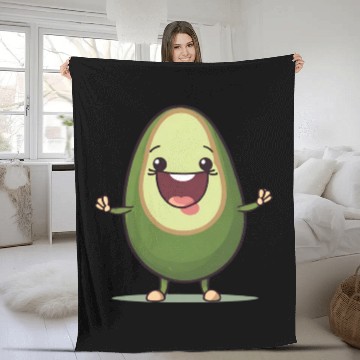 Discover Happy Avocado Fleece Blankets
