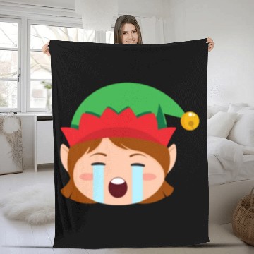 Discover Girl Elf Emoticons Crying Out Loud Elf Christmasgi Fleece Blankets