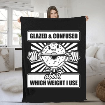 Discover Fitness Donut Funny Donut Gym Fleece Blankets