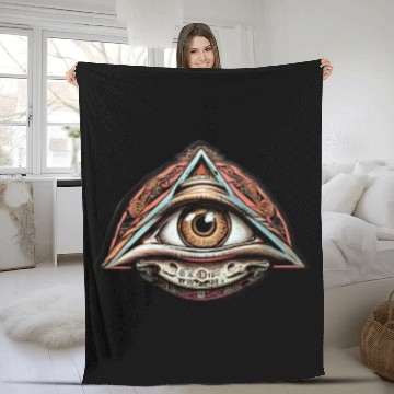 Discover Illuminati world society symbol Fleece Blankets