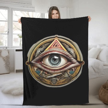 Discover secret society illuminati Fleece Blankets