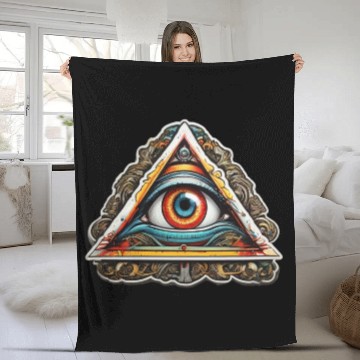 Discover secret society illuminati Fleece Blankets