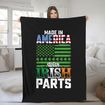 Discover Made in America with Irish Parts St Patrick's Day Fleece Blankets