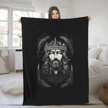 Discover Jesus Christ the Good Shepherd Fleece Blankets
