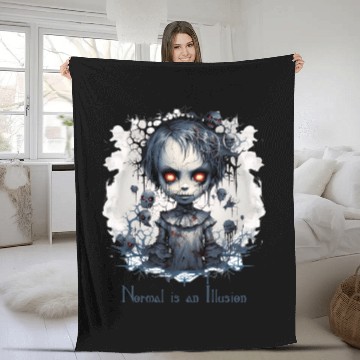 Discover Gothic Girl Saying Normal is an Illusion Fleece Blankets