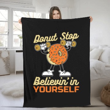 Discover Fitness Donut Donut Gym Fleece Blankets