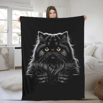 Discover persian More Treats 8 - Cute realistic cat drawing Fleece Blankets