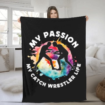 Discover Catch Wrestler My Passion My Freestyle Wrestling Fleece Blankets