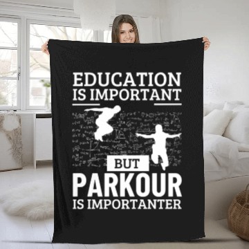 Discover Parkour Education Is Important Funny Parkour Fleece Blankets