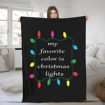 Discover My favorite color is Christmas lights Fleece Blankets