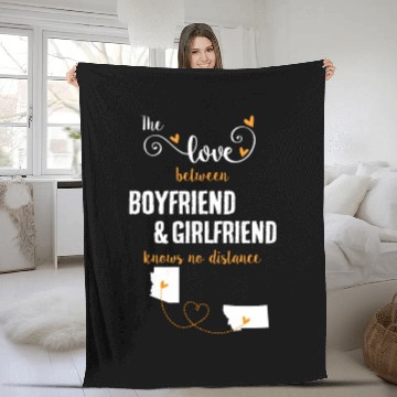 Discover Love Between BF And GF Arizonna To Montana Gift Fleece Blankets