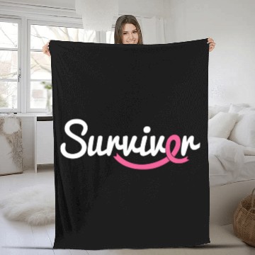 Discover Breast Cancer Survivor K Ribbon Breast Cancer Awar Fleece Blankets