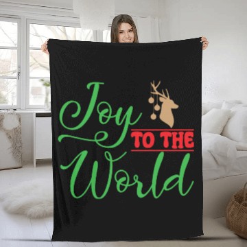 Discover Joy to the world, Christmas design Fleece Blankets