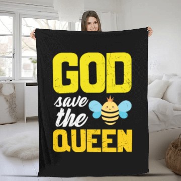Discover Earth Quote God Save The Queen Bee Fleece Blankets