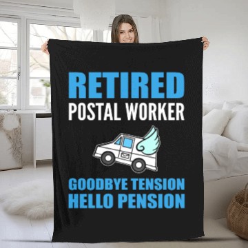 Discover Funny Retired Postal Worker Mailman Fleece Blankets